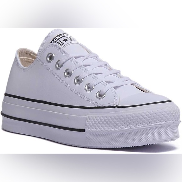 Converse Women's CTAS Lift Platform Canvas Low Top, White/Black/White, Size 9.5 - Picture 2 of 10